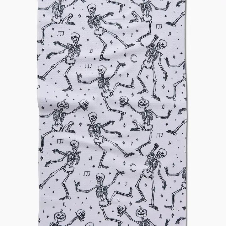 Skeleton Halloween Dance Tea Towel