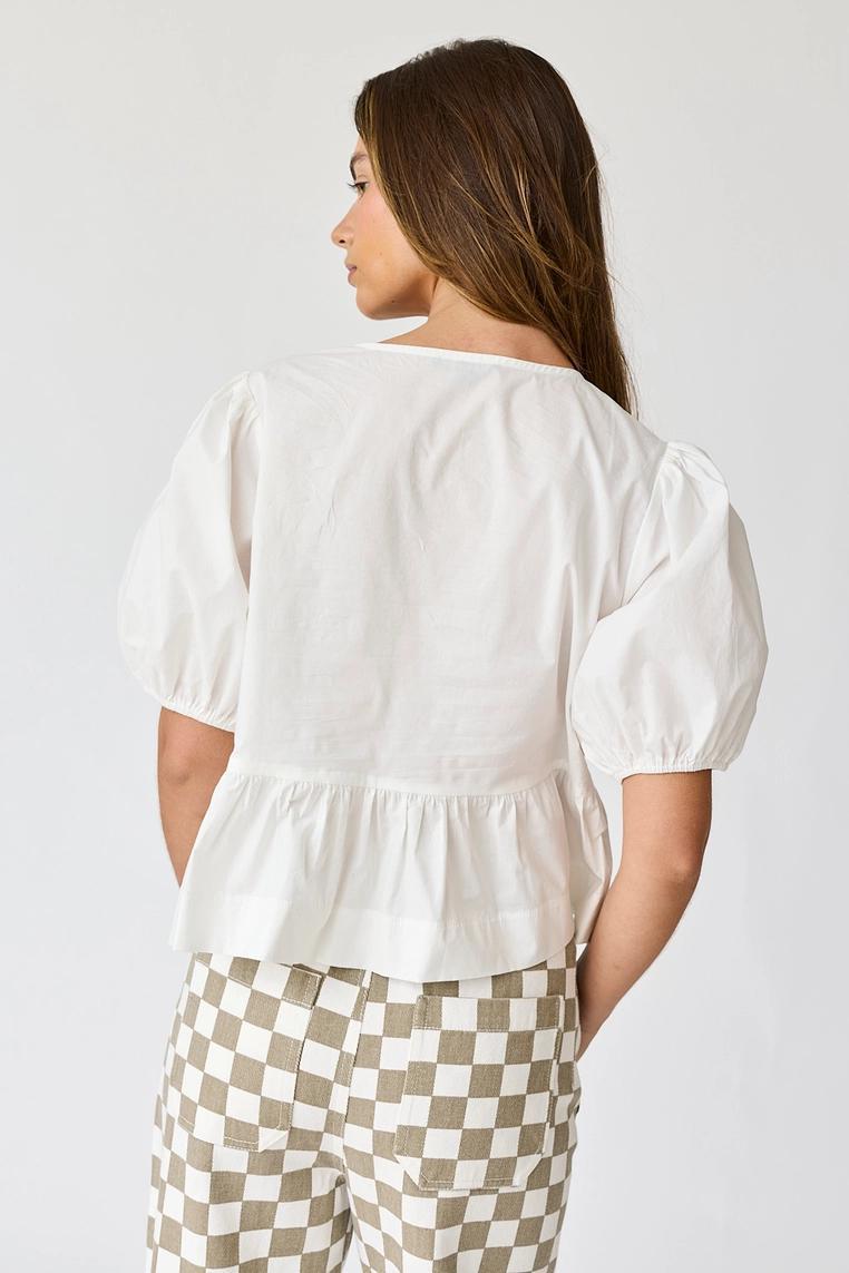 Hailey Bow Tie Detailed Blouse - White