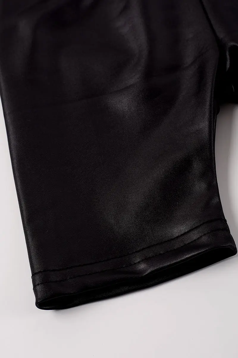 BLACK METALLIC GIRLS BIKE SHORTS