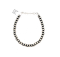 Handstrung Sterling Silver 5MM Pearl Bracelet