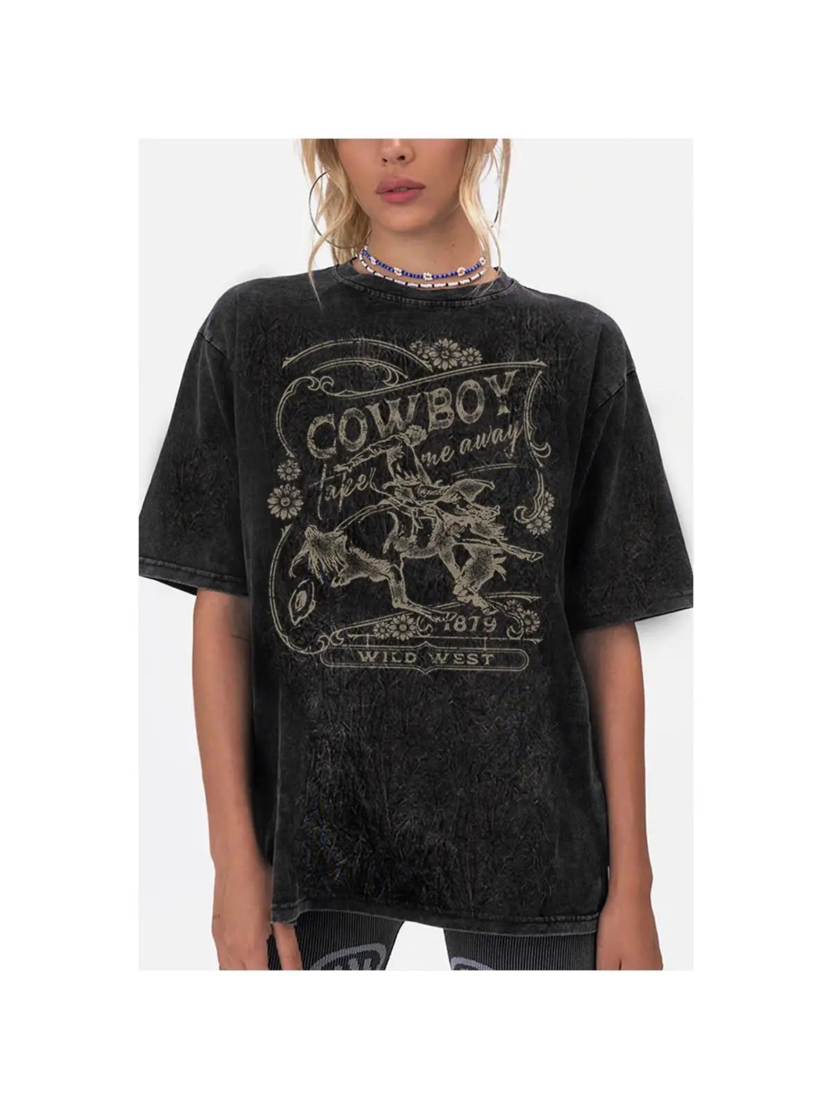 Cowboy Wild West Oversized Graphic Tee