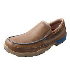 MENS DRIVING MOCCASINS SLIP ON - OILED SADDLE/BLUE MDMS005