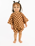 Espresso Checkered Slouchy Set