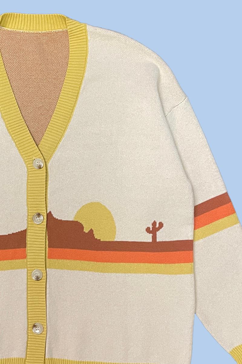 DESERT RETRO STRIPE CARDIGAN - CREAM MULTI