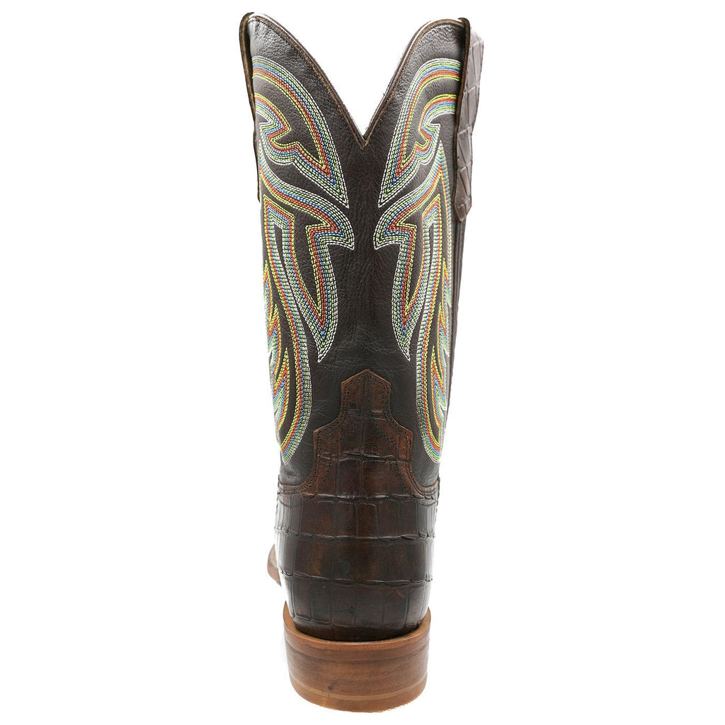 Men's Rancher Boot - Chocolate Gator Print With Cuts/Chocolate MRAL018