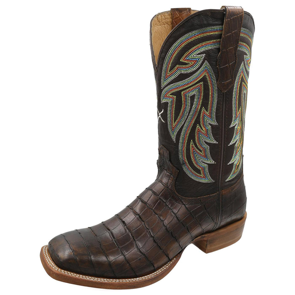 Men's Rancher Boot - Chocolate Gator Print With Cuts/Chocolate MRAL018