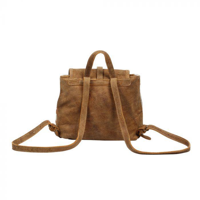 LEATHER FLAP HAIRONBACKPACK BAG S-1216