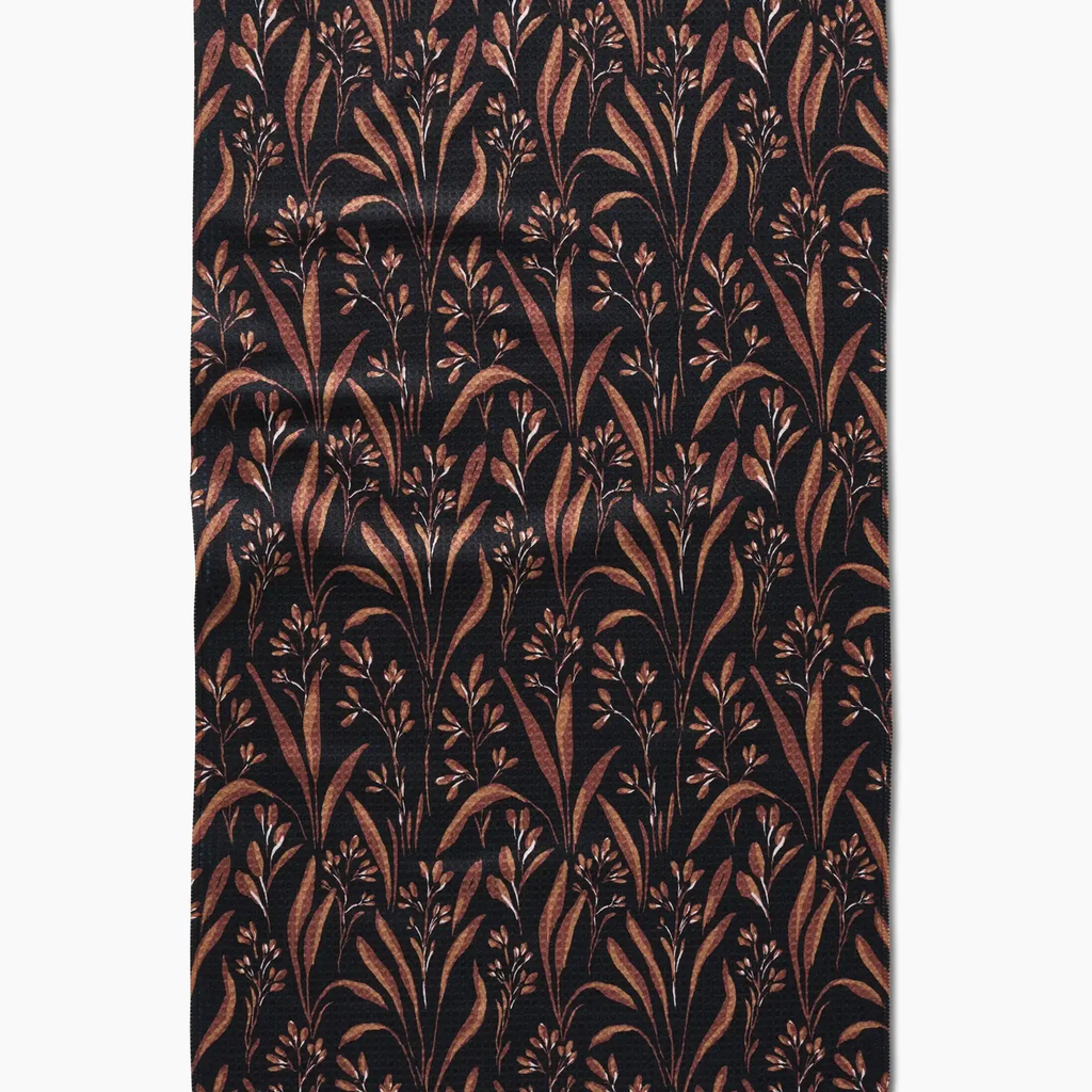 Vintage Grass Black Tea Towel