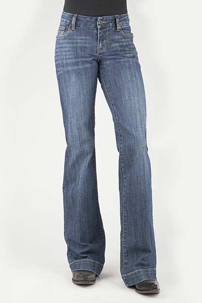 WOMENS JEAN 214 FIT TROUSER STYLE BOTTOM CORNER PIECED BACK PKT 11-054-0214-0808 BU