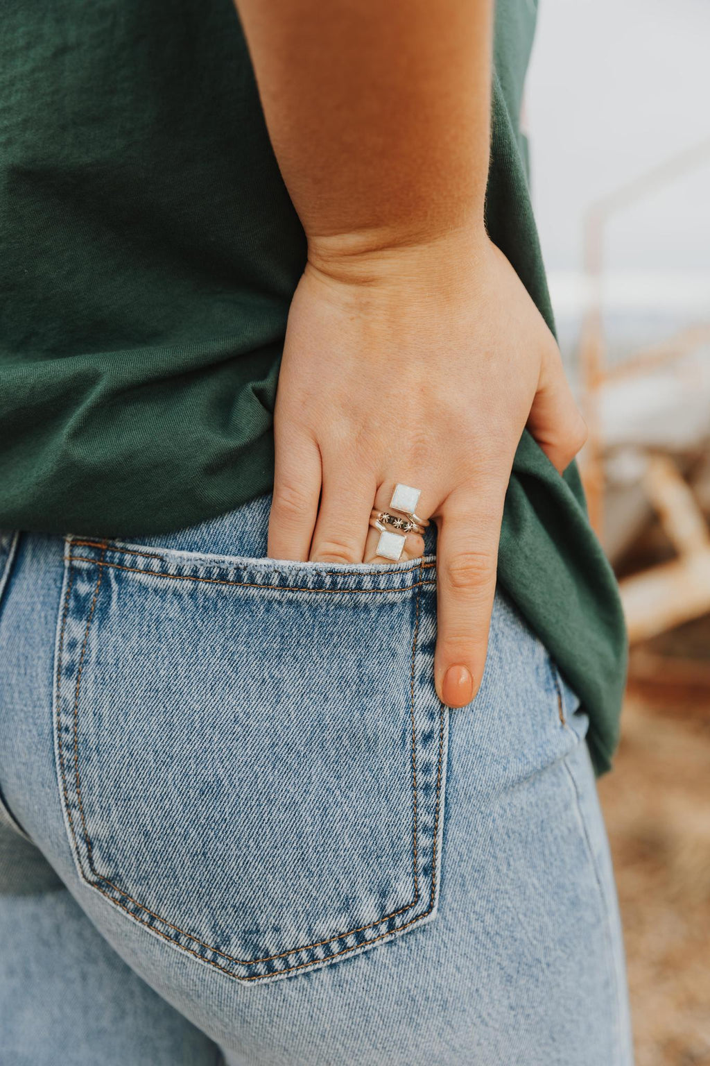 STERLING SILVER OPAL RING