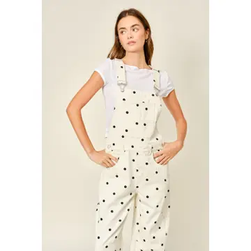 Slouchy Relax Fit Denim Overall - POLKA DOT