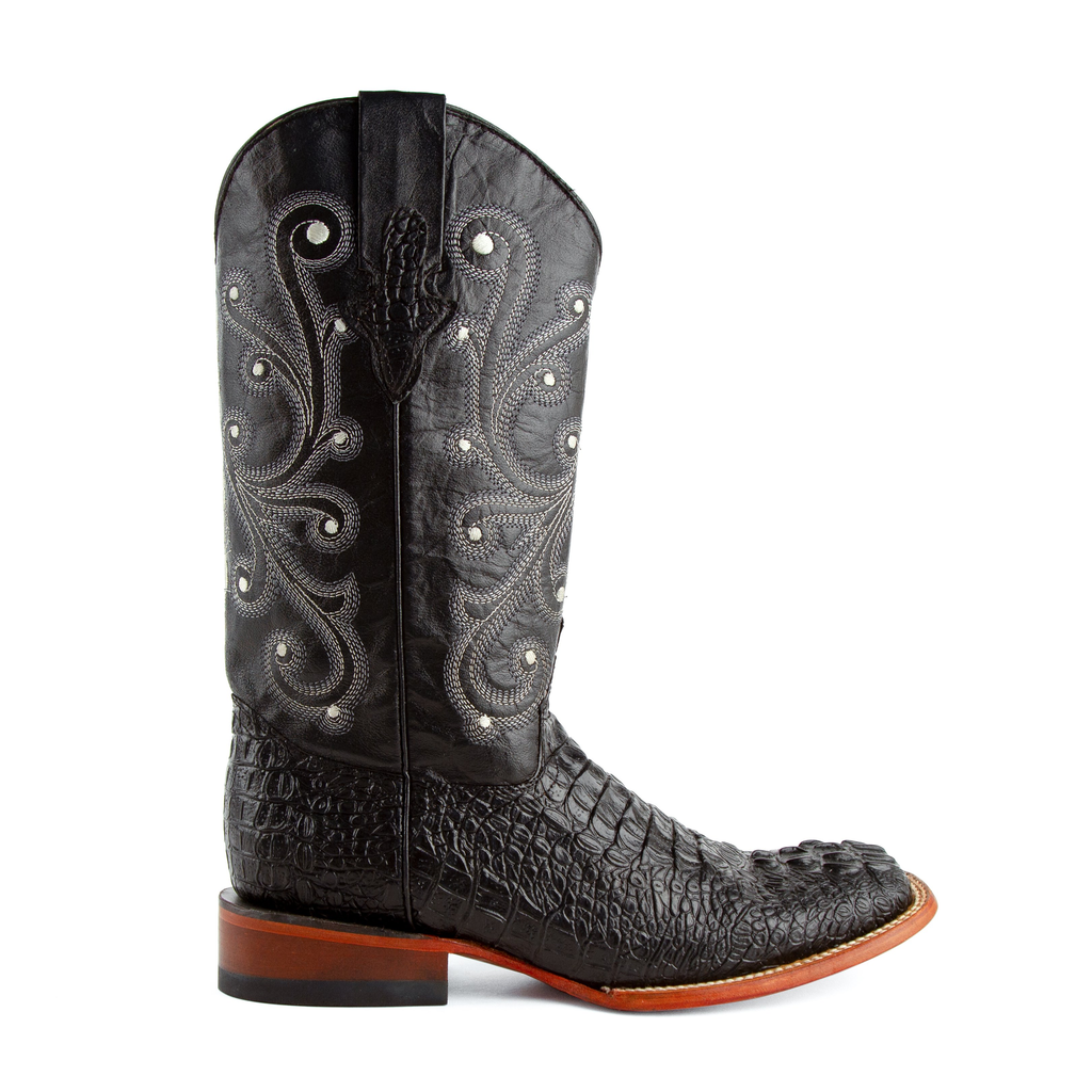 Men's Print Caiman Croc Stampede S-Toe Black