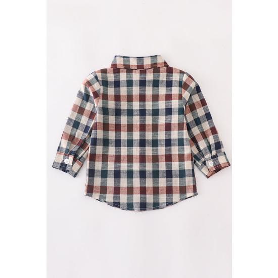 FOREST PLAID POCKET BOY SHIRT