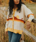 DESERT RETRO STRIPE CARDIGAN - CREAM MULTI