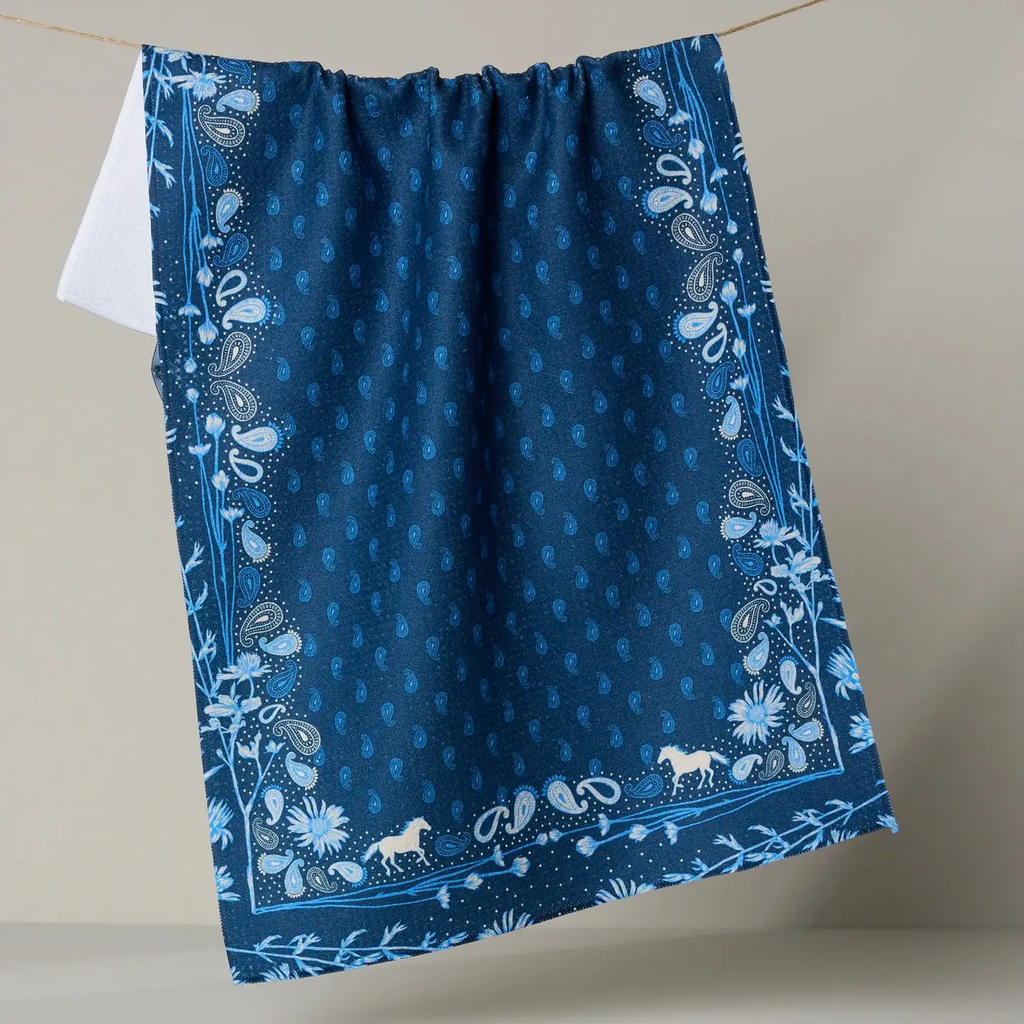 Bronco Indigo Tea Towel
