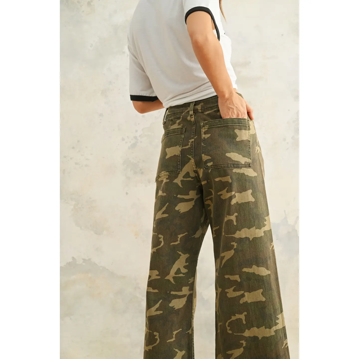 Camouflage Print Stretch Pants