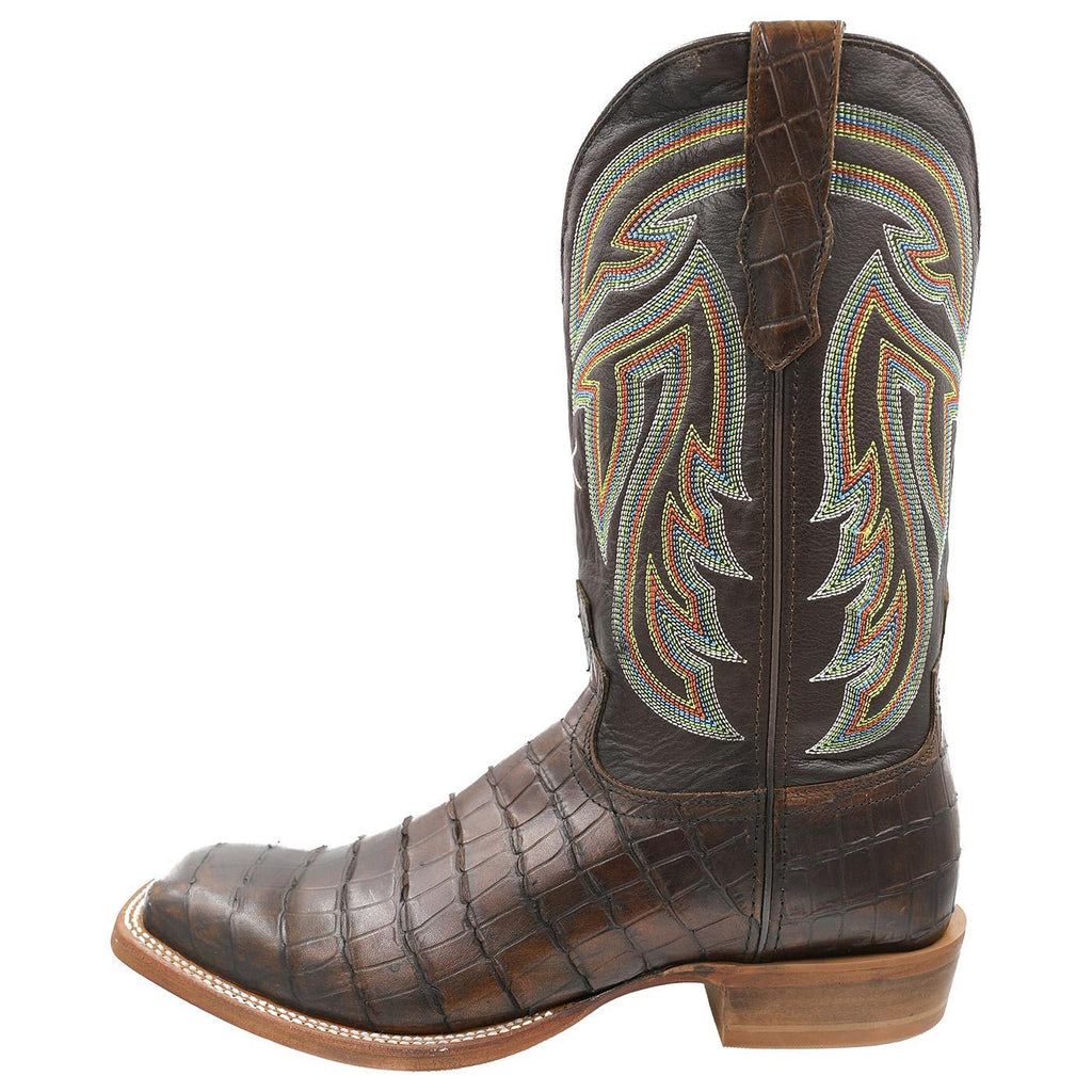Men's Rancher Boot - Chocolate Gator Print With Cuts/Chocolate MRAL018