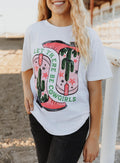 LET THERE BE COWGIRLS  GRAPHIC TEE - MINERAL IVORY