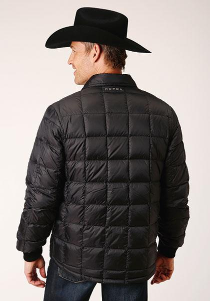 ROPER MEN'S CRUSHABLE PARACHUTE JACKET 1744 BLACK NYLON DOWN PROOF COATED