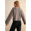Button Front Long Sleeve Cardigan - MOCHA