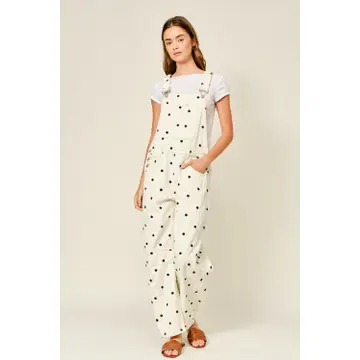 Slouchy Relax Fit Denim Overall - POLKA DOT