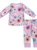 Pink Flower Boots Western Girls Pajamas