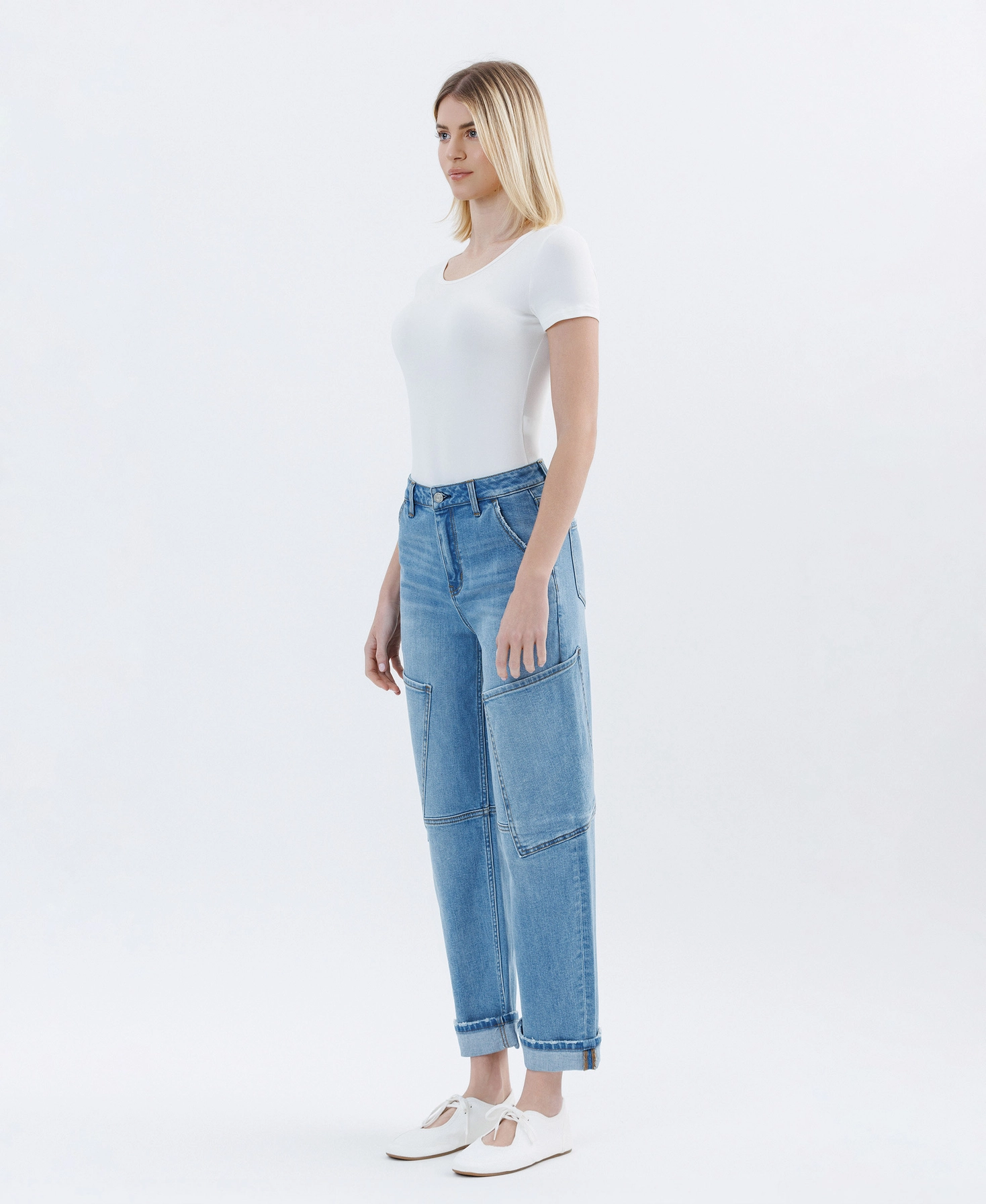 Super High Rise Utility Barrel Leg Jeans | AUGUSTINE