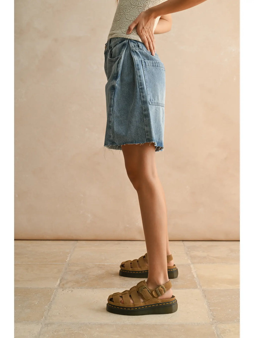 Relaxed Bermuda Denim Shorts