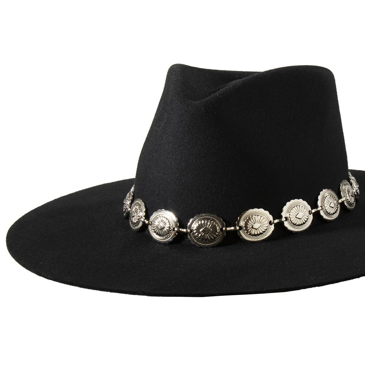 3D WESTERN HATBAND 1" CONCHOS SILVER