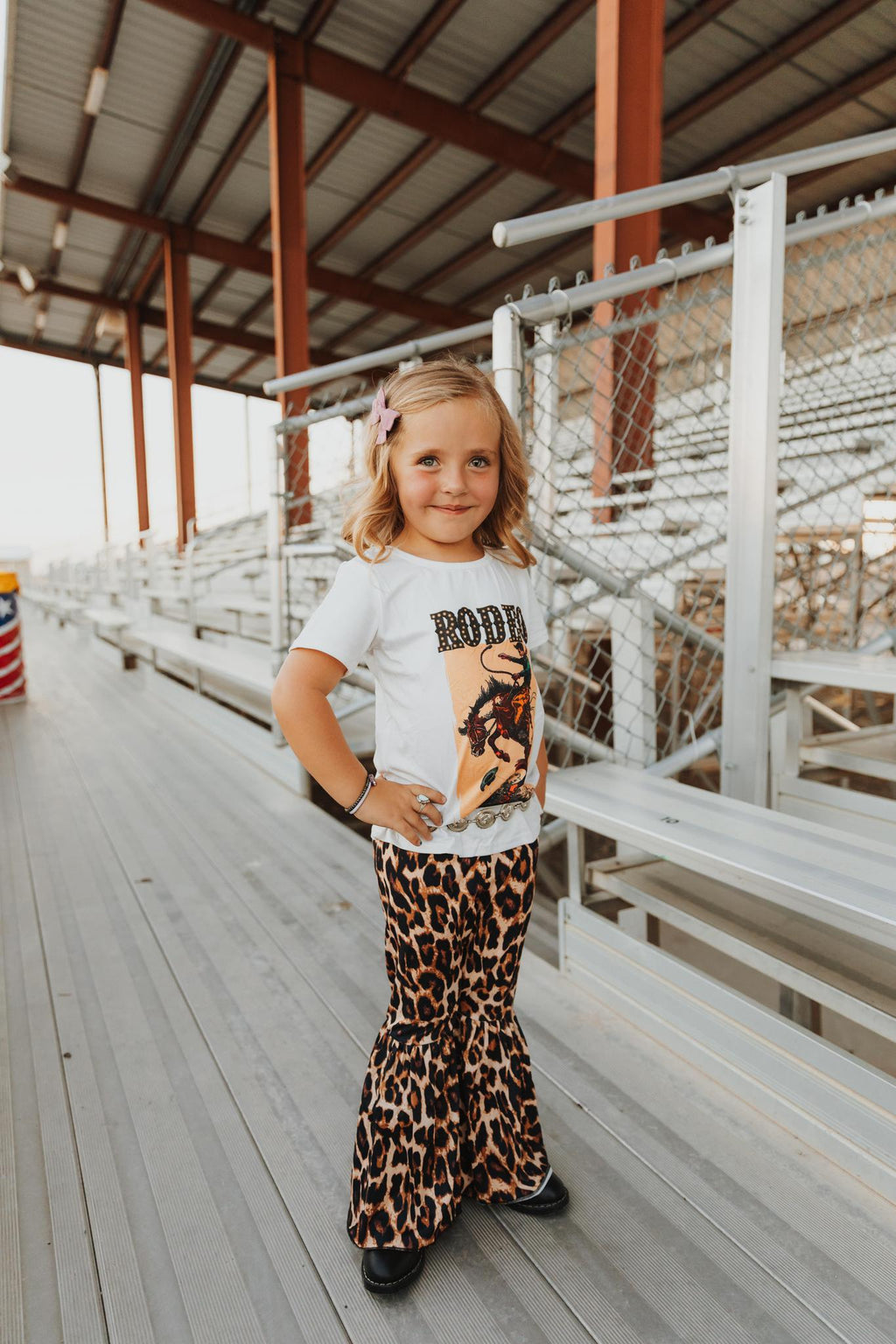 RODEO GRAPHIC AND LEOPARD PANT SET