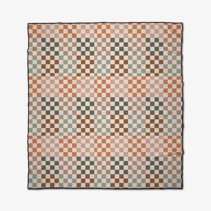 Autumn Checkers Beach Blanket