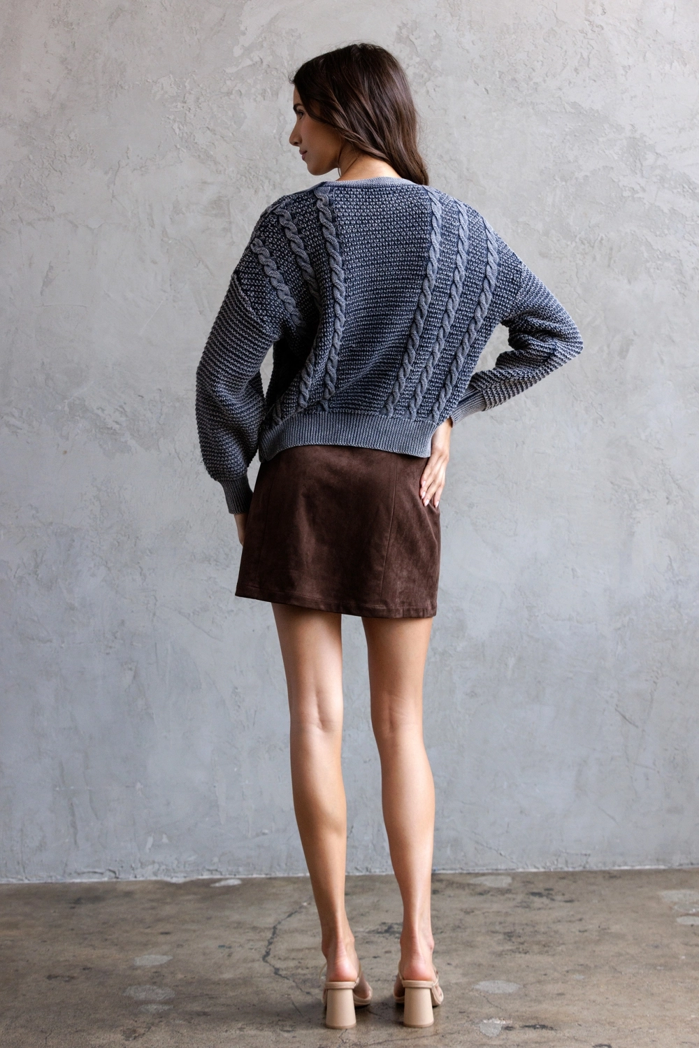 Textured Cable Knit Cardigan