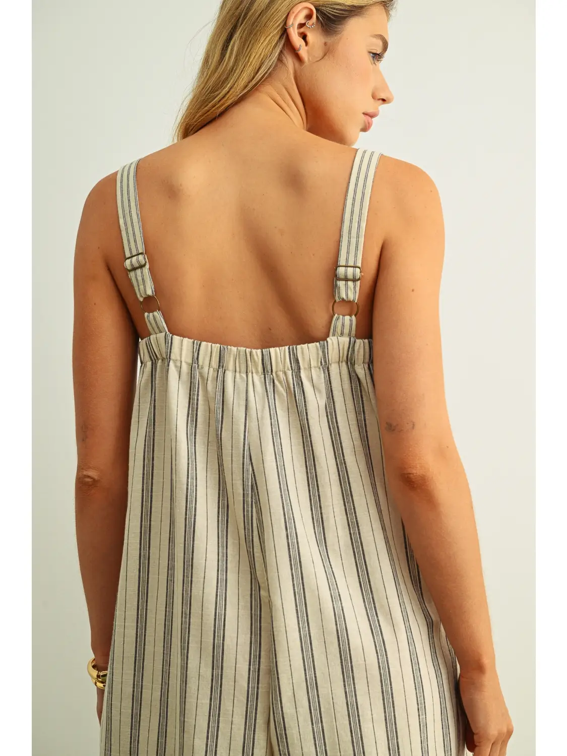 Stripe Printed Wide Leg Jumpsuit