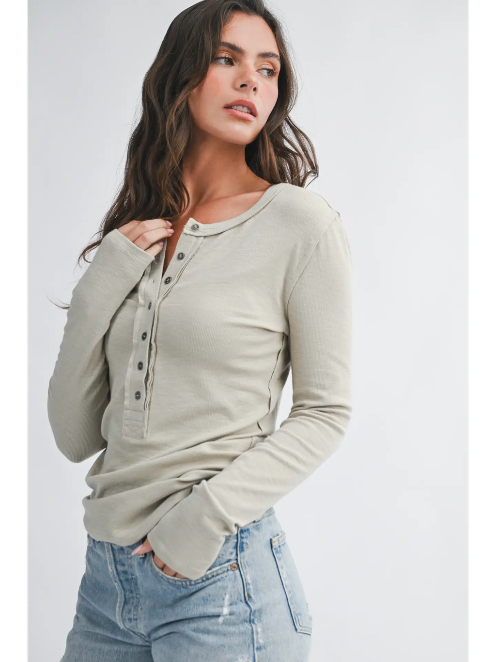 Henley Long Sleeve Top - OAT