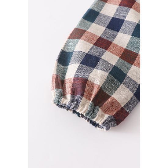 FOREST PLAID RUFFLE DRESS