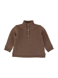 Boys Heather Carafe Quilted Quarter Snap Sweatshirt - Brown