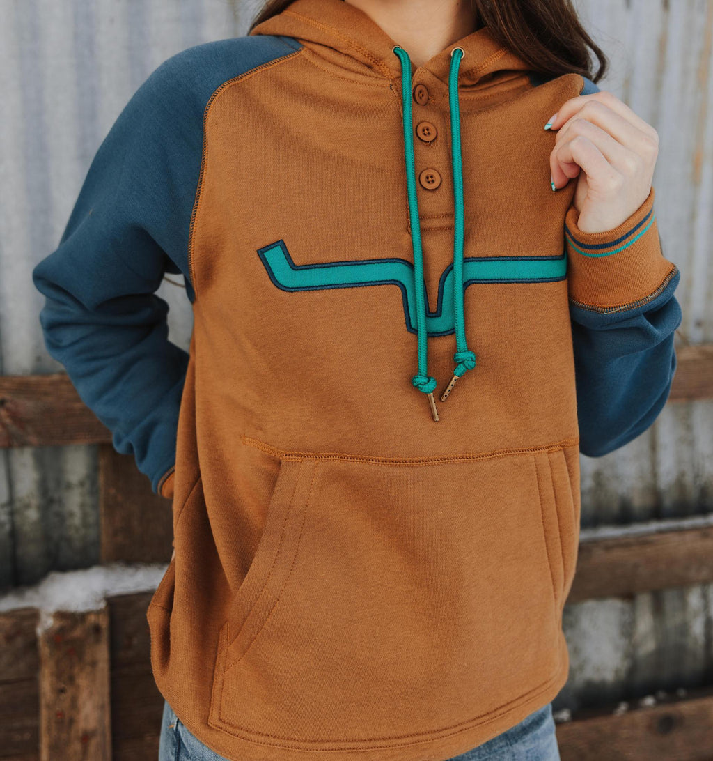 KIMES WOMEN'S AMIGO HOODIE FLEECE - BROWN