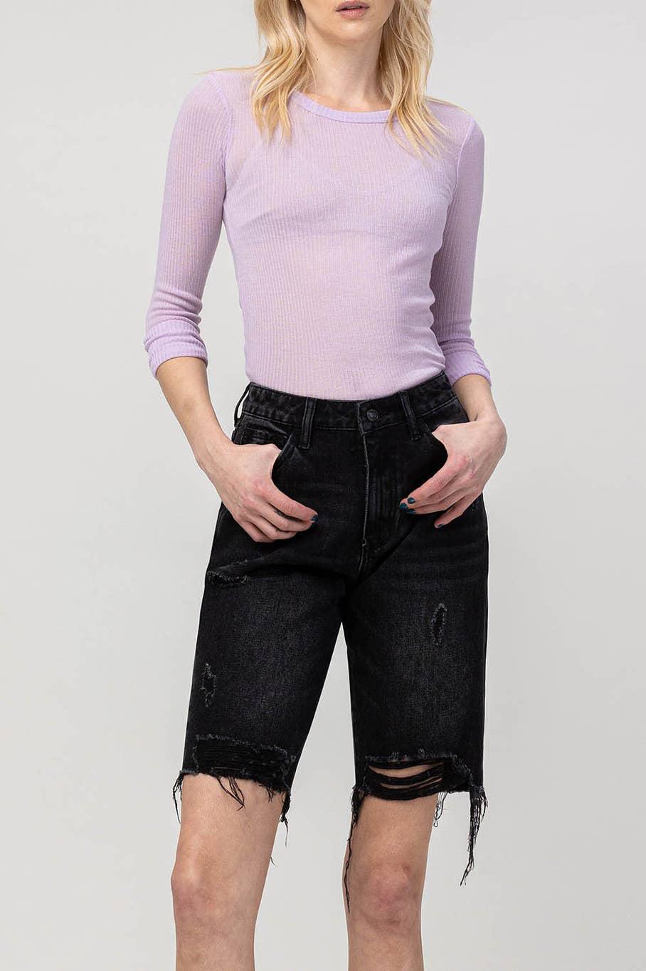 SUPER HIGH RISE BERMUDA RELAXED SHORTS | TAMMIE