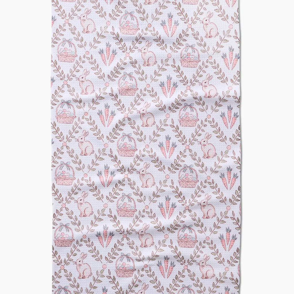 Hopscotch Harvest White Tea Towel