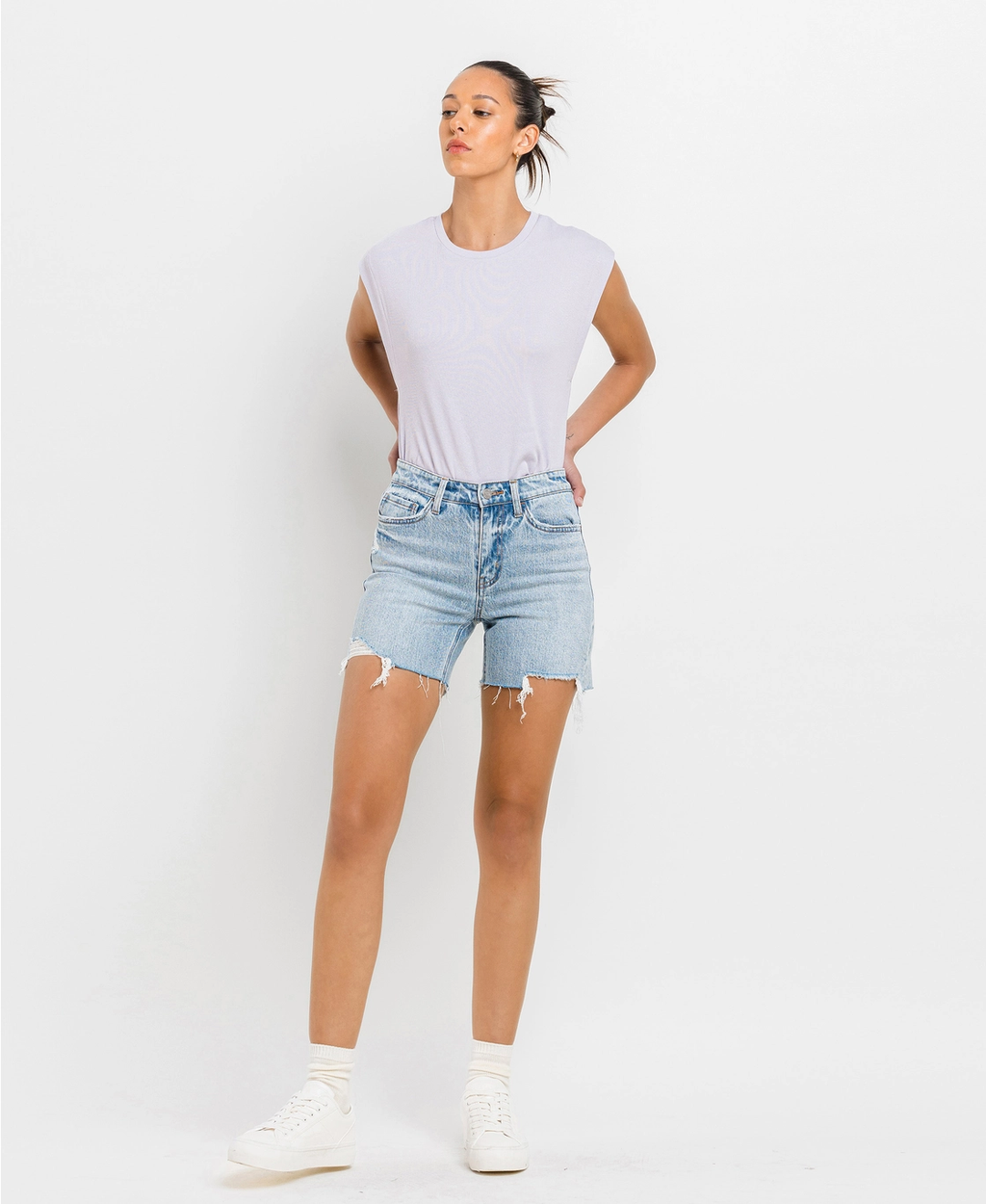 High Rise Midi Shorts | Double Trouble