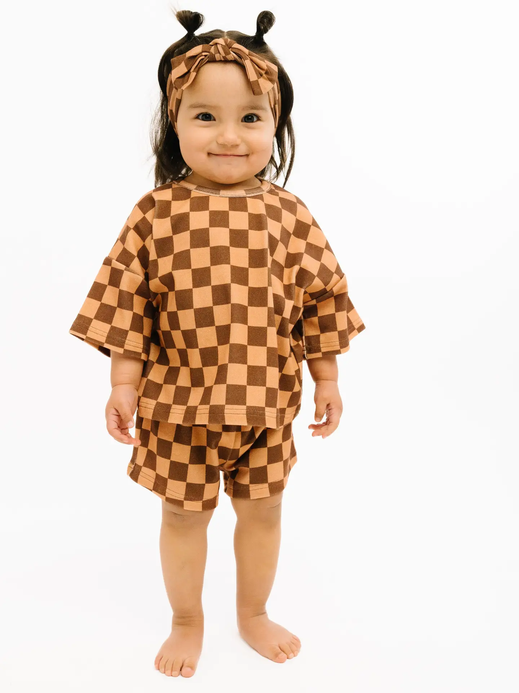 Espresso Checkered Slouchy Set