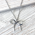 Bow Necklace Slip Knot Trendy Jewelry SILVER