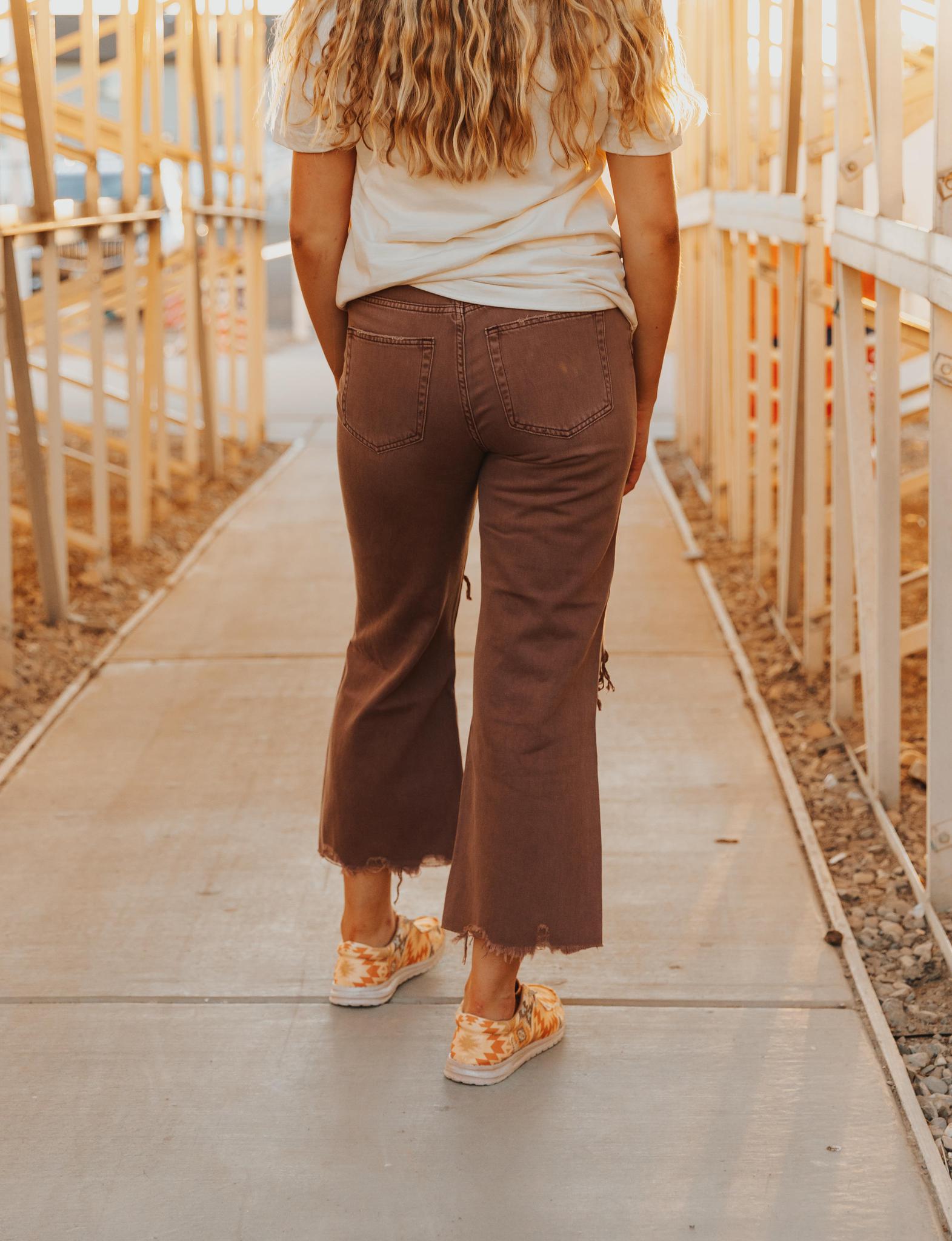 90'S VINTAGE CROP FLARE - AZTEC