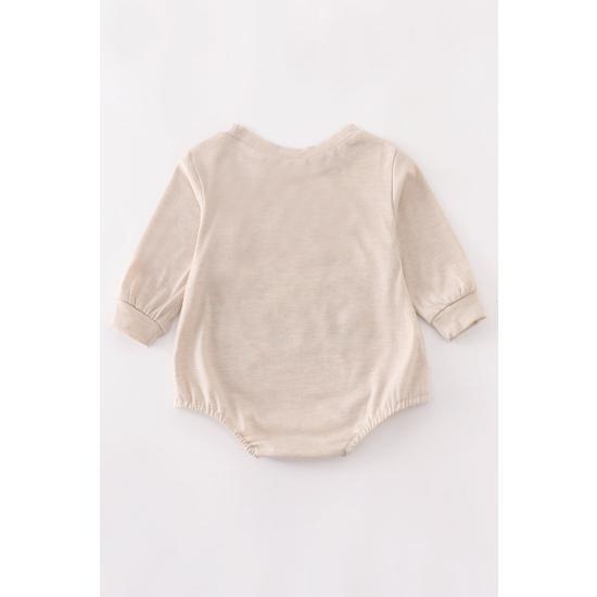 WHITE SANTA BABY BUTTOM ROMPER