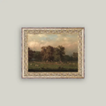 Sheep Farm Framed Antique Art - 10x8