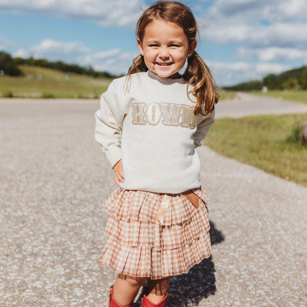 Howdy Patch Sweatshirt - Natural - Western Apparel
