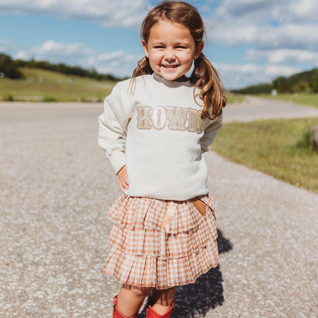 Howdy Patch Sweatshirt - Natural - Western Apparel