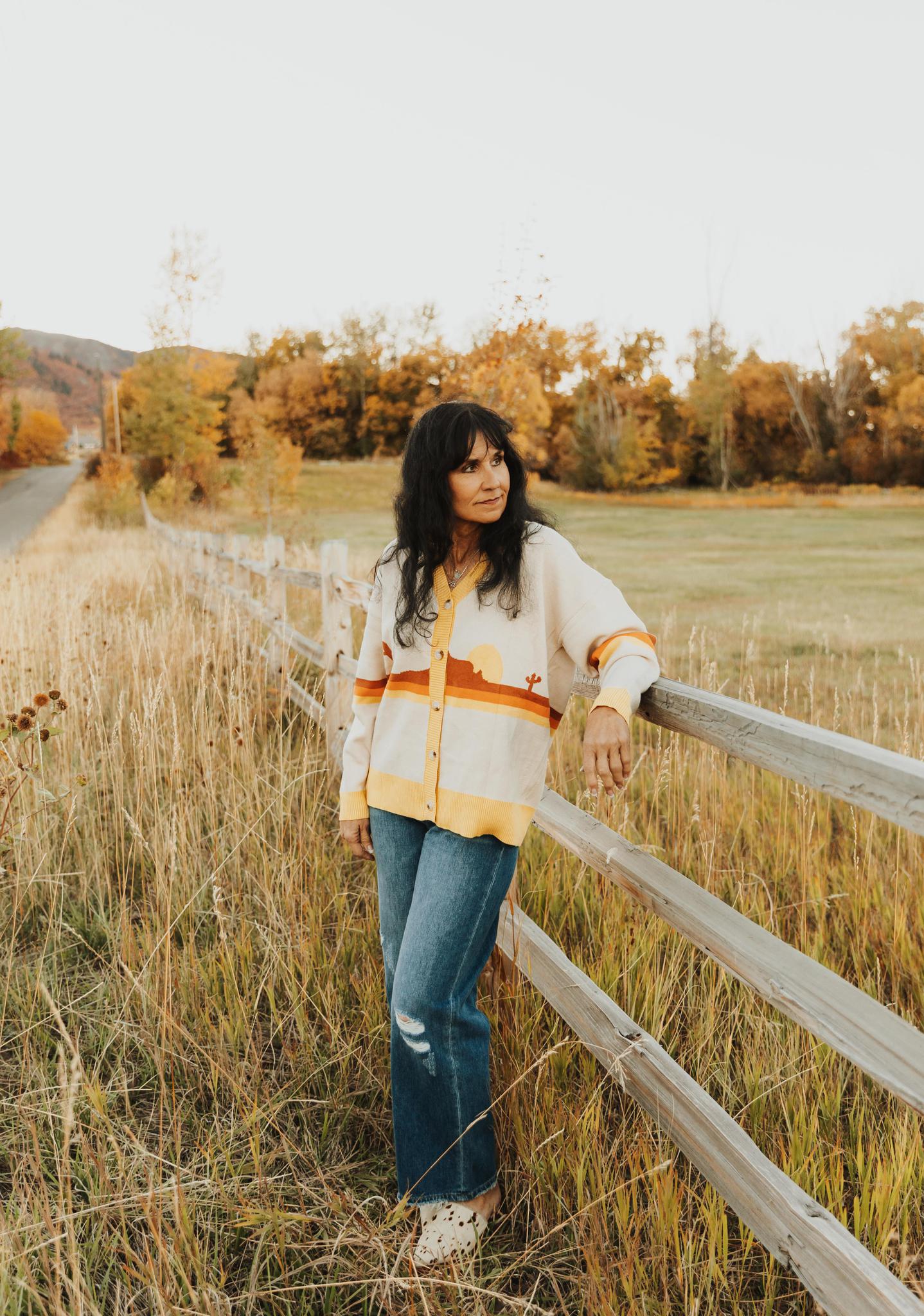 DESERT RETRO STRIPE CARDIGAN - CREAM MULTI