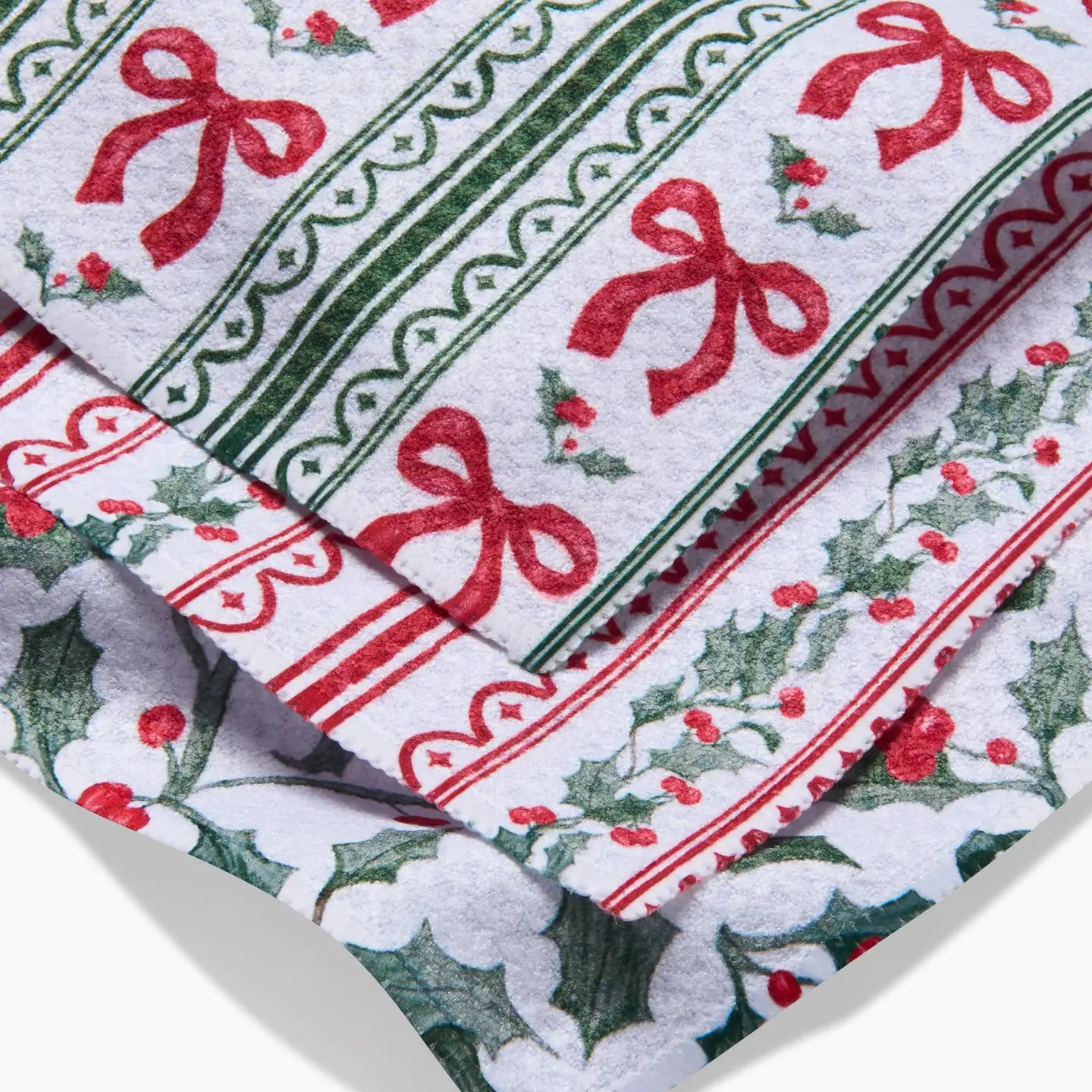 Christmas Ribbons Dishcloth Set