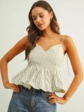 Stripe Printed Ballon Bottom Top